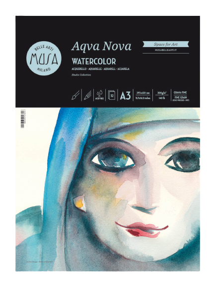 MUSA Aqva Nova akvarel papir 12 listova/300g - razne veličine