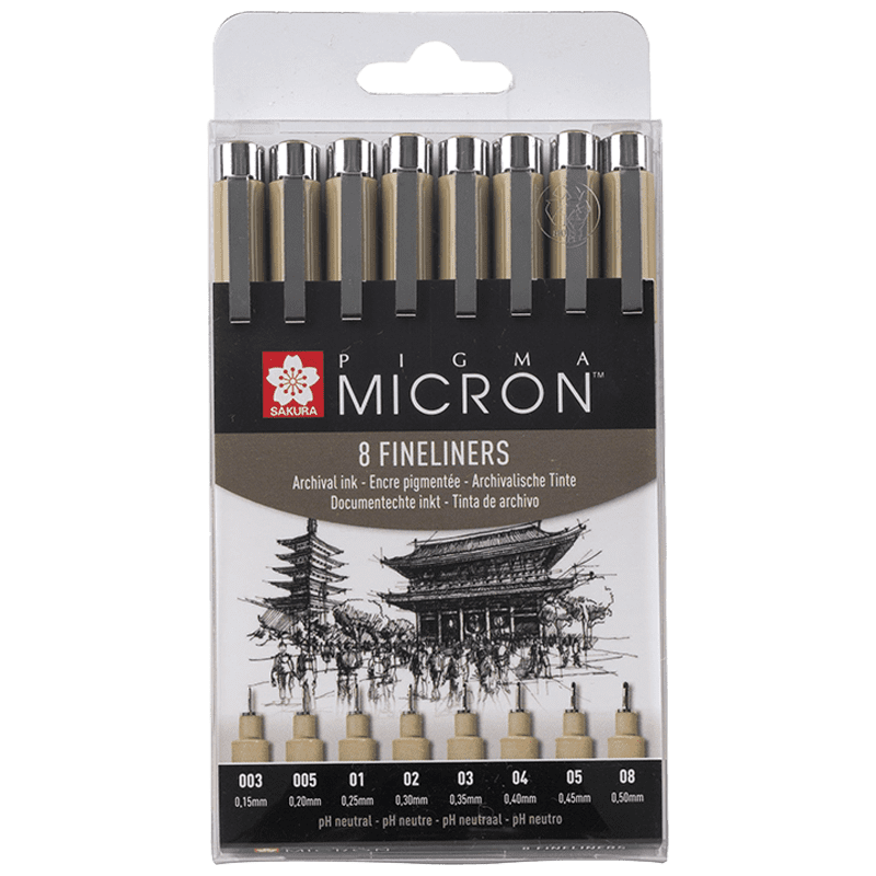 Set tehničkih flomastera SAKURA Pigma Micron - 8kom.