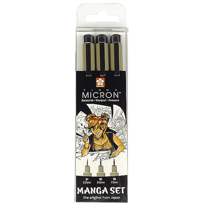 Manga Pigma® Micron flomasteri – set od 3 kom.