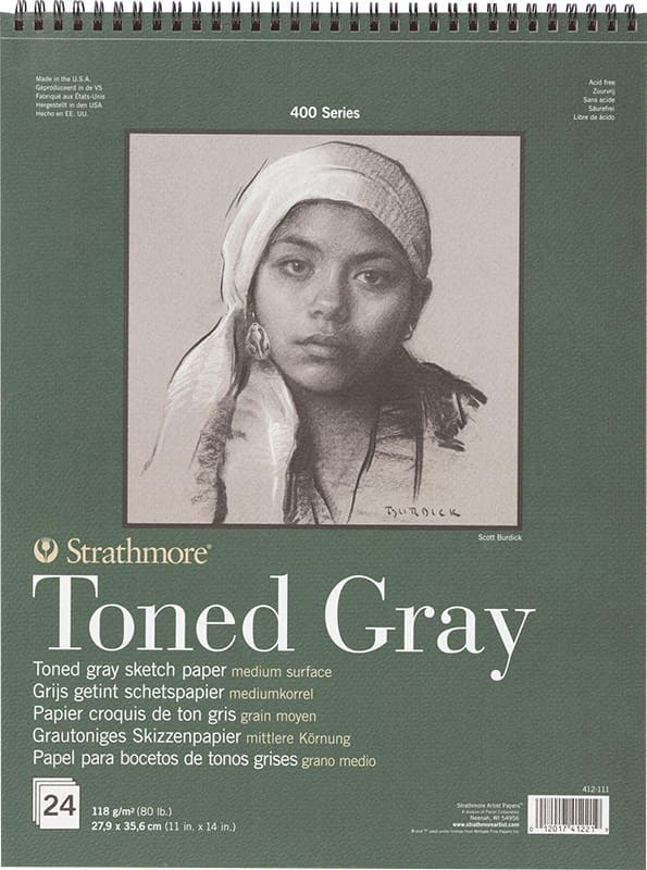 Strathmore Toned Gray Sketch paper 27,9x35,6cm 400 series 118g 24ks