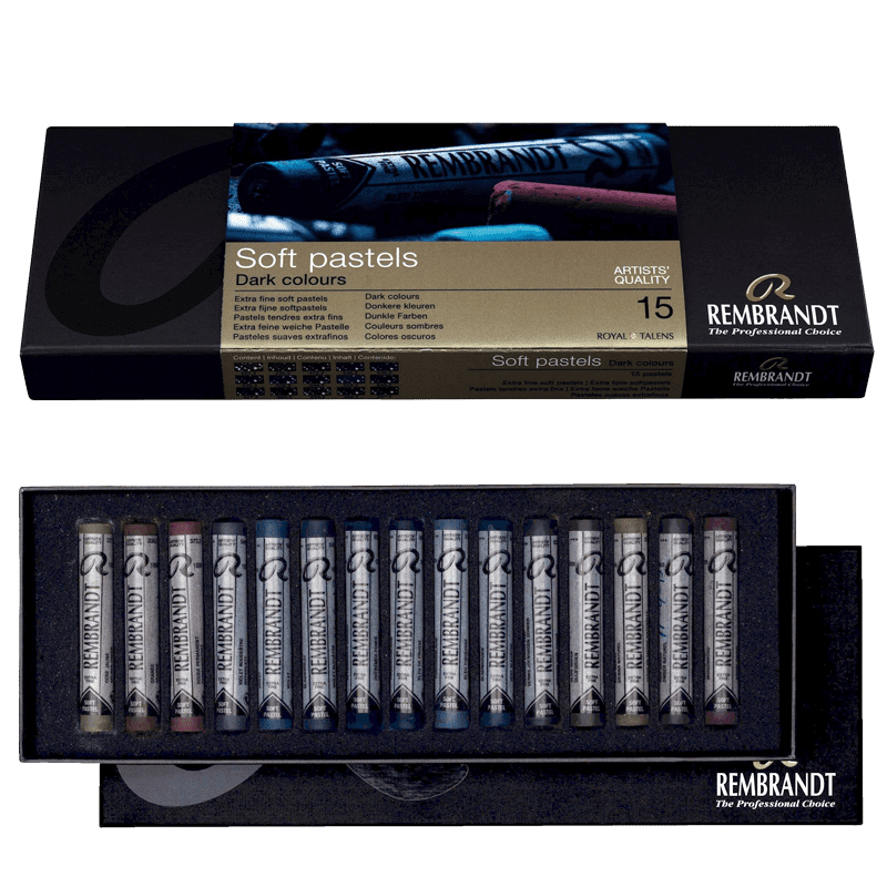 Suhe pastele REMBRANDT – set od 15 pastela - tamne nijanse