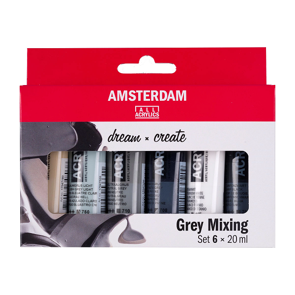 Amsterdam Akrilne boje - set 6 x 20 ml - Gray