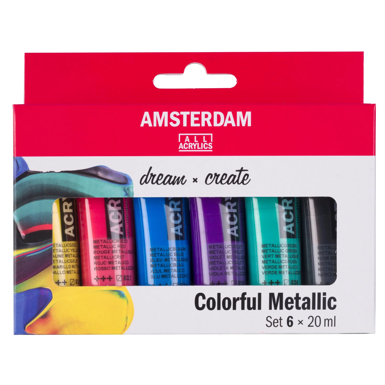 Akrilne boje Amsterdam - set 6 x 20 ml - Colorful Metallic