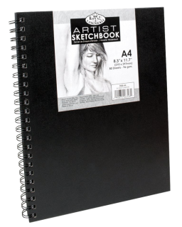 Royal & Langnickel Black Sketchbook – A4, 80 listova