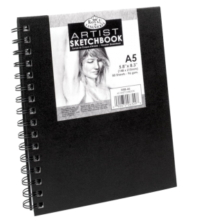 Royal & Langnickel Black Sketchbook – A5, 80 listova