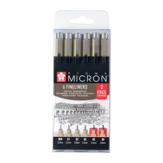 Pigma Micron fineliner promotivni set | 4 + 2 besplatno